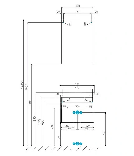 Тумба под раковину Aquaton Марти 55 ясень шимо 1A263201MY010 Тумба под раковину Aquaton Марти 55 ясень шимо 1A263201MY010