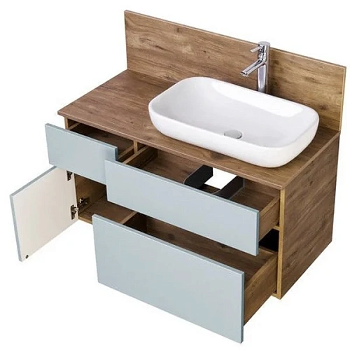 Тумба под раковину Aquaton Мишель 100 без столешницы, дуб рустикальный, фьорд 1A256901MIX30 Тумба под раковину Aquaton Мишель 100 без столешницы, дуб рустикальный, фьорд 1A256901MIX30