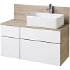 Тумба под раковину Aquaton Мишель 100 без столешницы, дуб эндгрейн, белый 1A244101MIX40