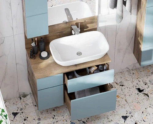 Тумба под раковину Aquaton Мишель 80 без столешницы, дуб рустикальный, фьорд 1A256801MIX30 Тумба под раковину Aquaton Мишель 80 без столешницы, дуб рустикальный, фьорд 1A256801MIX30