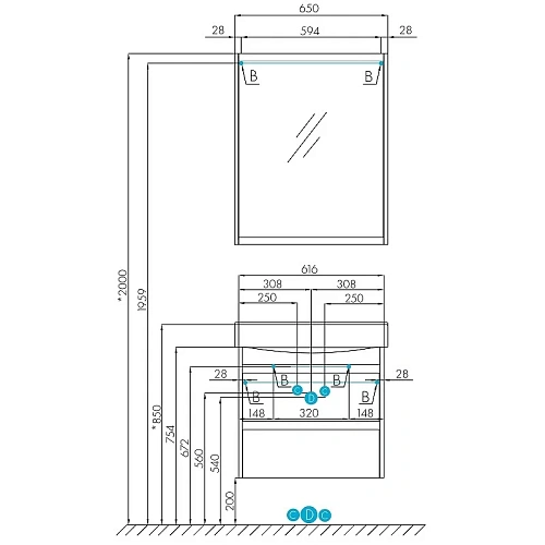 Тумба под раковину Aquaton Нортон 65 белая 1A248801NT010 Тумба под раковину Aquaton Нортон 65 белая 1A248801NT010