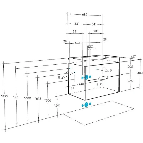Тумба под раковину Aquaton Оливия 70 грей, дуб ойстер 1A254301OLUG0 Тумба под раковину Aquaton Оливия 70 грей, дуб ойстер 1A254301OLUG0