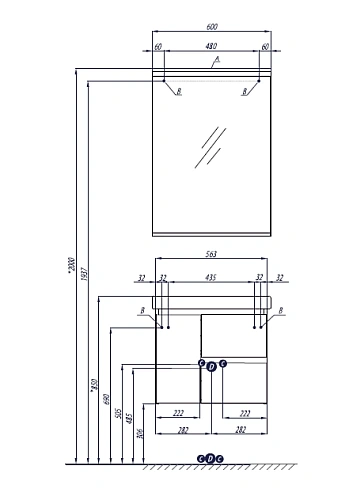 Тумба под раковину Aquaton Рене 80 белый, грецкий орех 1A222201NRC80 Тумба под раковину Aquaton Рене 80 белый, грецкий орех 1A222201NRC80