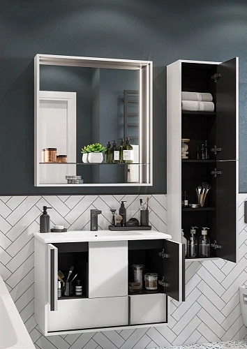 Тумба под раковину Aquaton Ривьера 80 белый матовый 1A239001RVX20 Тумба под раковину Aquaton Ривьера 80 белый матовый 1A239001RVX20