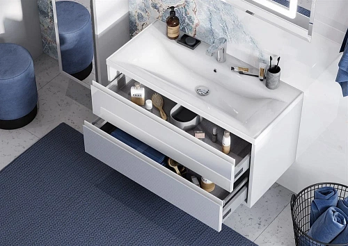 Тумба под раковину Aquaton Римини 100 белый глянец 1A232801RN010 NEW Тумба под раковину Aquaton Римини 100 белый глянец 1A232801RN010 NEW