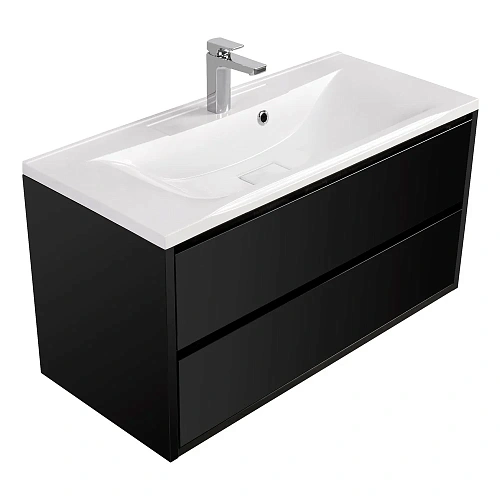 Тумба под раковину Aquaton Римини 100 черный 1A134501RN950 Тумба под раковину Aquaton Римини 100 черный 1A134501RN950