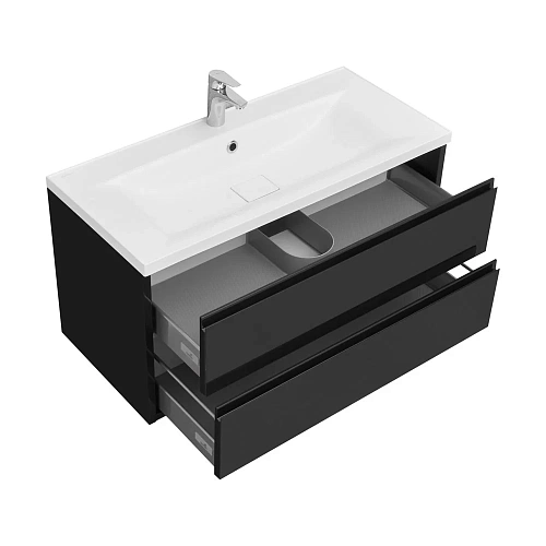 Тумба под раковину Aquaton Римини 100 черный глянец 1A234601RN950 NEW Тумба под раковину Aquaton Римини 100 черный глянец 1A234601RN950 NEW