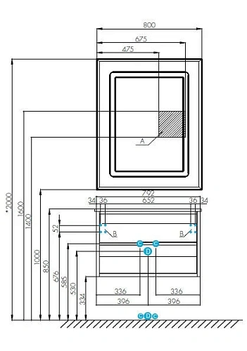 Тумба под раковину Aquaton Римини 80 черный 1A138301RN950 Тумба под раковину Aquaton Римини 80 черный 1A138301RN950