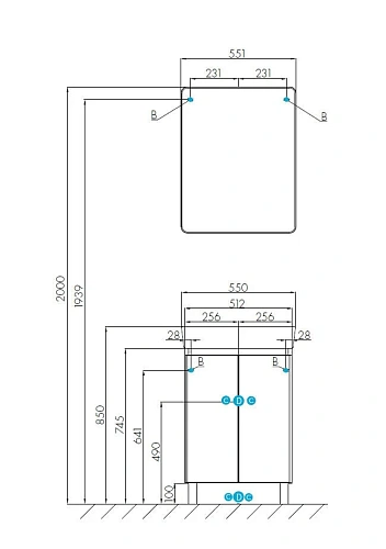 Тумба под раковину Aquaton Скай PRO 55 белый глянец 1A238101SY010 Тумба под раковину Aquaton Скай PRO 55 белый глянец 1A238101SY010