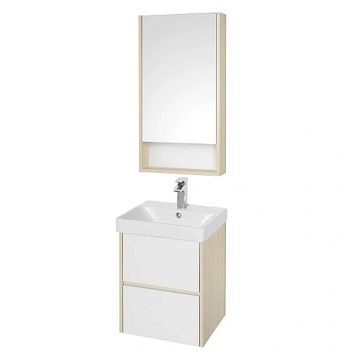 Тумба под раковину Aquaton Сканди 45 белая, дуб верона 1A251601SDB20 Тумба под раковину Aquaton Сканди 45 белая, дуб верона 1A251601SDB20