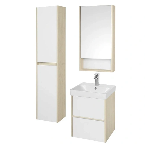 Тумба под раковину Aquaton Сканди 45 белая, дуб верона 1A251601SDB20 Тумба под раковину Aquaton Сканди 45 белая, дуб верона 1A251601SDB20