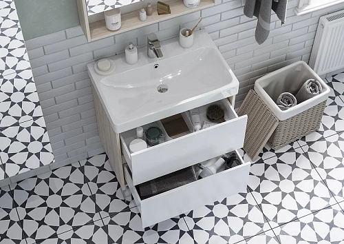 Тумба под раковину Aquaton Сканди 70 белая, дуб верона 1A251801SDB20 Тумба под раковину Aquaton Сканди 70 белая, дуб верона 1A251801SDB20