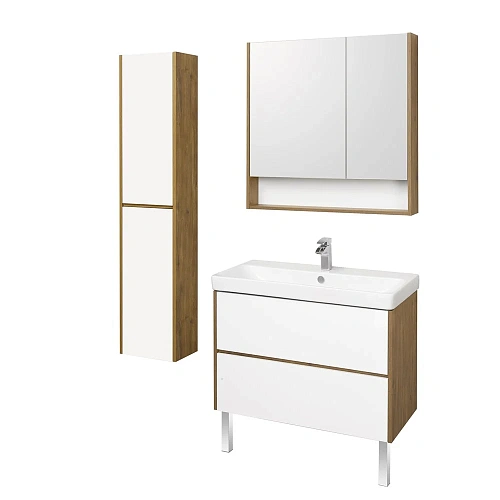 Тумба под раковину Aquaton Сканди 90 белая, дуб рустикальный 1A251901SDZ90 Тумба под раковину Aquaton Сканди 90 белая, дуб рустикальный 1A251901SDZ90