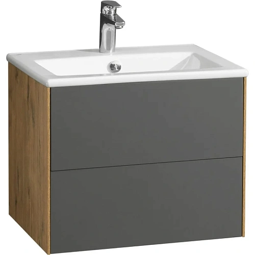 Тумба под раковину Aquaton Сохо 60 дуб веллингтон, графит софт 1A258001AJA00 Тумба под раковину Aquaton Сохо 60 дуб веллингтон, графит софт 1A258001AJA00