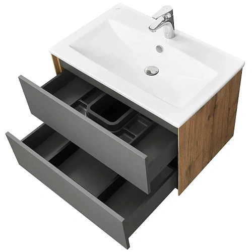 Тумба под раковину Aquaton Сохо 75 дуб веллингтон, графит софт 1A258101AJA00 Тумба под раковину Aquaton Сохо 75 дуб веллингтон, графит софт 1A258101AJA00