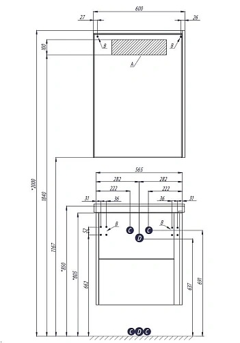Тумба под раковину Aquaton Стоун 60 грецкий орех 1A231401SXC80 Тумба под раковину Aquaton Стоун 60 грецкий орех 1A231401SXC80