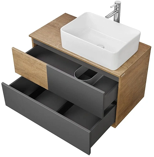 Тумба под раковину Aquaton Терра 85 дуб кантри, антрацит 1A247201TEKA0 Тумба под раковину Aquaton Терра 85 дуб кантри, антрацит 1A247201TEKA0