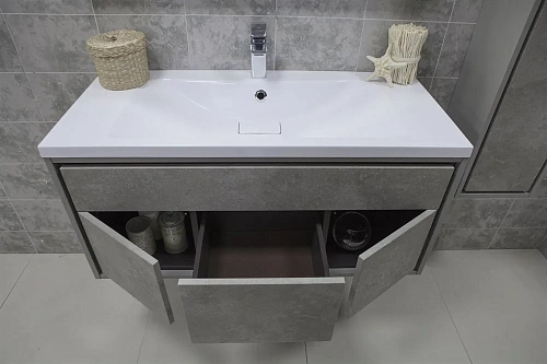 Тумба под раковину Aquaton Уэльс 100 авеллино грей, темный шоколад 1A207901WAC30 Тумба под раковину Aquaton Уэльс 100 авеллино грей, темный шоколад 1A207901WAC30