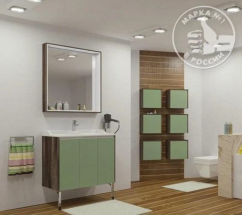 Тумба под раковину Aquaton Фабиа 80 фисташка, дуб инк 1A166601FBAC0 Тумба под раковину Aquaton Фабиа 80 фисташка, дуб инк 1A166601FBAC0