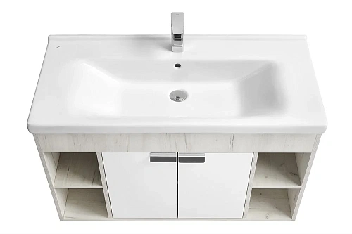 Тумба под раковину Aquaton Флай 100 белый, дуб крафт 1A237501FAX10 Тумба под раковину Aquaton Флай 100 белый, дуб крафт 1A237501FAX10