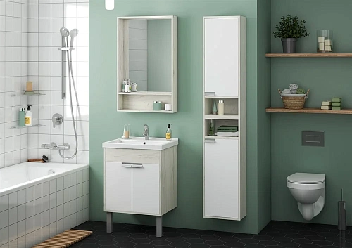 Тумба под раковину Aquaton Флай 60 белый, дуб крафт 1A237301FAX10 Тумба под раковину Aquaton Флай 60 белый, дуб крафт 1A237301FAX10