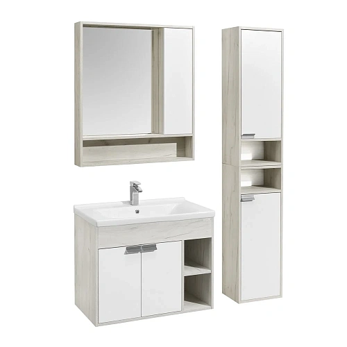 Тумба под раковину Aquaton Флай 80 белый, дуб крафт 1A237401FAX10 Тумба под раковину Aquaton Флай 80 белый, дуб крафт 1A237401FAX10