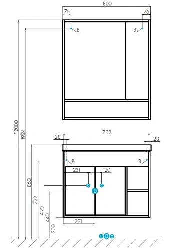 Тумба под раковину Aquaton Флай 80 белый, дуб крафт 1A237401FAX10 Тумба под раковину Aquaton Флай 80 белый, дуб крафт 1A237401FAX10