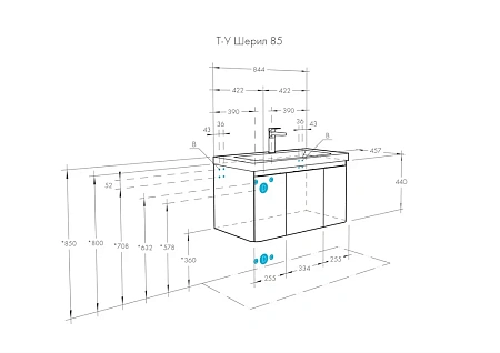 Тумба под раковину Aquaton Шерилл 85 белый 1A208801SH010 Тумба под раковину Aquaton Шерилл 85 белый 1A208801SH010