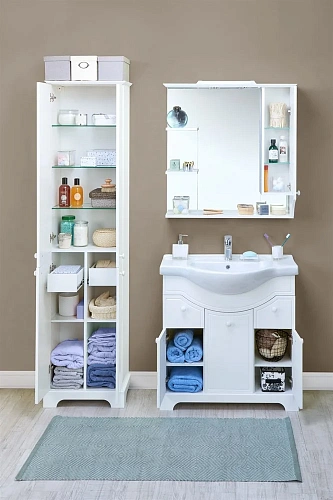 Тумба под раковину Aquaton Элен 85 белый 1A218701EN010 Тумба под раковину Aquaton Элен 85 белый 1A218701EN010