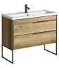 Тумба под раковину AQWELLA Fargo 100см FRG0110DB+FRGN440 напольная, дуб балтийский