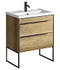 Тумба под раковину AQWELLA Fargo 70 см FRG0107DB+FRGN440 напольная, дуб балтийский