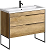 Тумба под раковину AQWELLA Fargo 80 см FRG0108DB+FRGN440 напольная, дуб балтийский