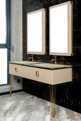 Тумба под раковину Armadi Art LUCIDO 140см Золото 771-140-Gold Тумба под раковину Armadi Art LUCIDO 140см Золото 771-140-Gold