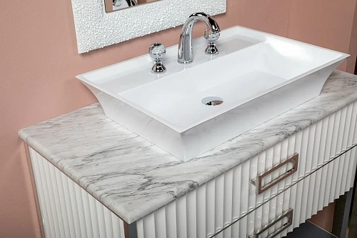 Тумба под раковину Armadi Art Monaco 100см белая глянец + хром под раковину чашу 867-100-WCR Тумба под раковину Armadi Art Monaco 100см белая глянец + хром под раковину чашу 867-100-WCR