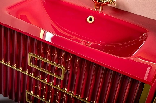 Тумба под раковину Armadi Art Monaco 80см бордо глянец + золото под раковину 866-080-RG Тумба под раковину Armadi Art Monaco 80см бордо глянец + золото под раковину 866-080-RG