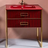 Тумба под раковину Armadi Art Monaco 80см бордо глянец + золото под раковину 866-080-RG