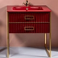 Тумба под раковину Armadi Art Monaco 80см бордо глянец + золото под раковину 866-080-RG Тумба под раковину Armadi Art Monaco 80см бордо глянец + золото под раковину 866-080-RG