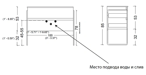 Тумба под раковину Armadi Art Vallessi 100x46cm Grey Stone 2 полки 837-100-GS Тумба под раковину Armadi Art Vallessi 100x46cm Grey Stone 2 полки 837-100-GS