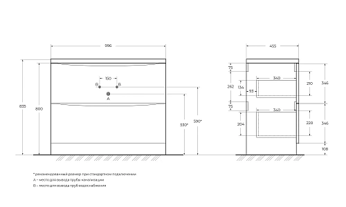 Тумба под раковину BelBagno ACQUA-1000-2C-PIA-BL напольная 1000x450 Bianco Lucido Тумба под раковину BelBagno ACQUA-1000-2C-PIA-BL напольная 1000x450 Bianco Lucido