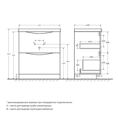Тумба под раковину BelBagno MARINO-700-2C-SO-PIA-P напольная 700x450 Bianco Lucido Тумба под раковину BelBagno MARINO-700-2C-SO-PIA-P напольная 700x450 Bianco Lucido