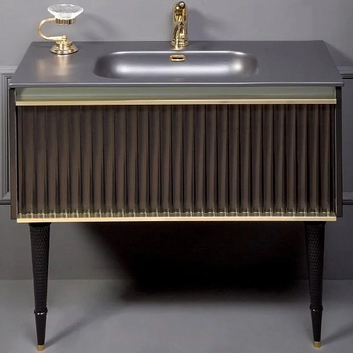 Тумба под раковину Boheme Canale 100 черная + Золото 843-100-BG Тумба под раковину Boheme Canale 100 черная + Золото 843-100-BG