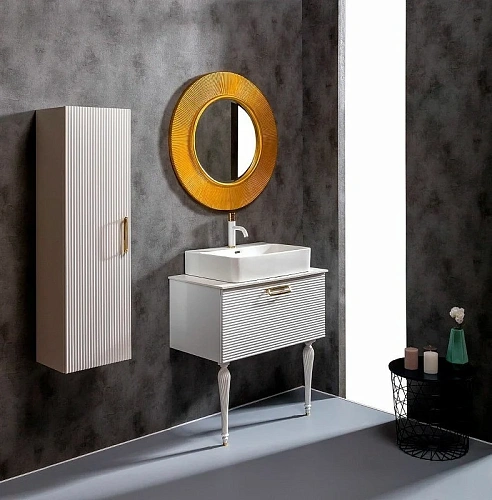 Тумба под раковину Boheme Linea 100 белая + Золото 842-100-WG Тумба под раковину Boheme Linea 100 белая + Золото 842-100-WG