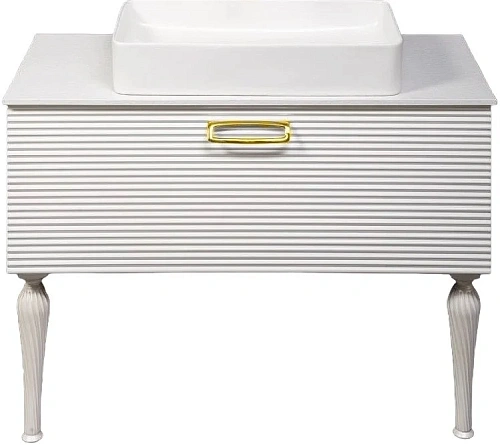 Тумба под раковину Boheme Linea 100 белая + Золото 842-100-WG Тумба под раковину Boheme Linea 100 белая + Золото 842-100-WG