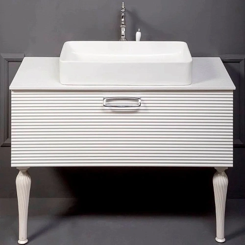 Тумба под раковину Boheme Linea 100 белая + Хром 842-100-WCR Тумба под раковину Boheme Linea 100 белая + Хром 842-100-WCR