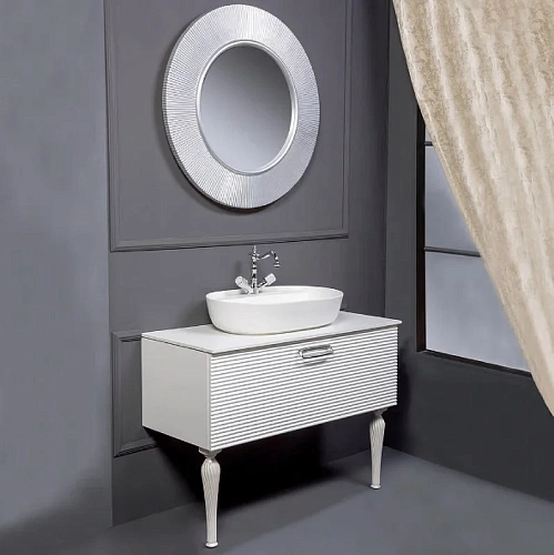 Тумба под раковину Boheme Linea 100 белая + Хром 842-100-WCR Тумба под раковину Boheme Linea 100 белая + Хром 842-100-WCR