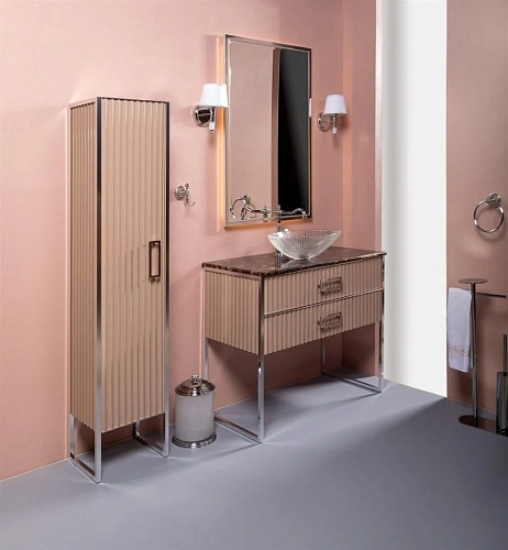 Тумба под раковину Boheme MONACO 100см h74см капучино глянец + хром под раковину чашу 867-100-CPCR Тумба под раковину Boheme MONACO 100см h74см капучино глянец + хром под раковину чашу 867-100-CPCR