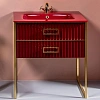 Тумба под раковину Boheme MONACO 80см h74см бордо глянец + золото под раковину чашу 867-080-RG Тумба под раковину Boheme MONACO 80см h74см бордо глянец + золото под раковину чашу 867-080-RG