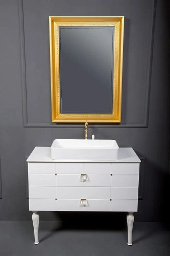 Тумба под раковину Boheme Piazza 80 белая + Золото 841-080-WG Тумба под раковину Boheme Piazza 80 белая + Золото 841-080-WG