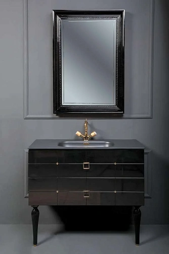 Тумба под раковину Boheme Piazza 80 черная + золото 841-080-BG Тумба под раковину Boheme Piazza 80 черная + золото 841-080-BG