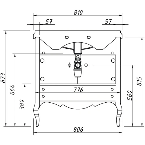 Тумба под раковину Caprigo ВЕРОНА-Н 80 две двери, один ящик 33523-TP817 Тумба под раковину Caprigo ВЕРОНА-Н 80 две двери, один ящик 33523-TP817